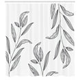 thumbnail image 3 of Ambesonne Branches Shower Curtain, Hatched Look Leaves Art, 69"Wx70"L, Charcoal Grey White, 3 of 3