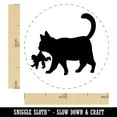 thumbnail image 2 of Yule Cat Taking Child Christmas Self-Inking Rubber Stamp Ink Stamper - Red Ink - Medium 1 Inch, 2 of 7
