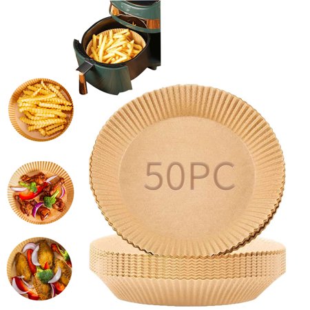 50Pcs 7.9 inch Air Fryer Paper Liner Parchment Nonstick Disposable  Round Baking Paper for Baking Air Frye