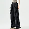 thumbnail image 4 of ZZwxWA Cargo Pants Women High Waisted Baggy Pants Parachute Pants for Women Y2K Pants Streetwear Women with Pockets Holiday, 4 of 4