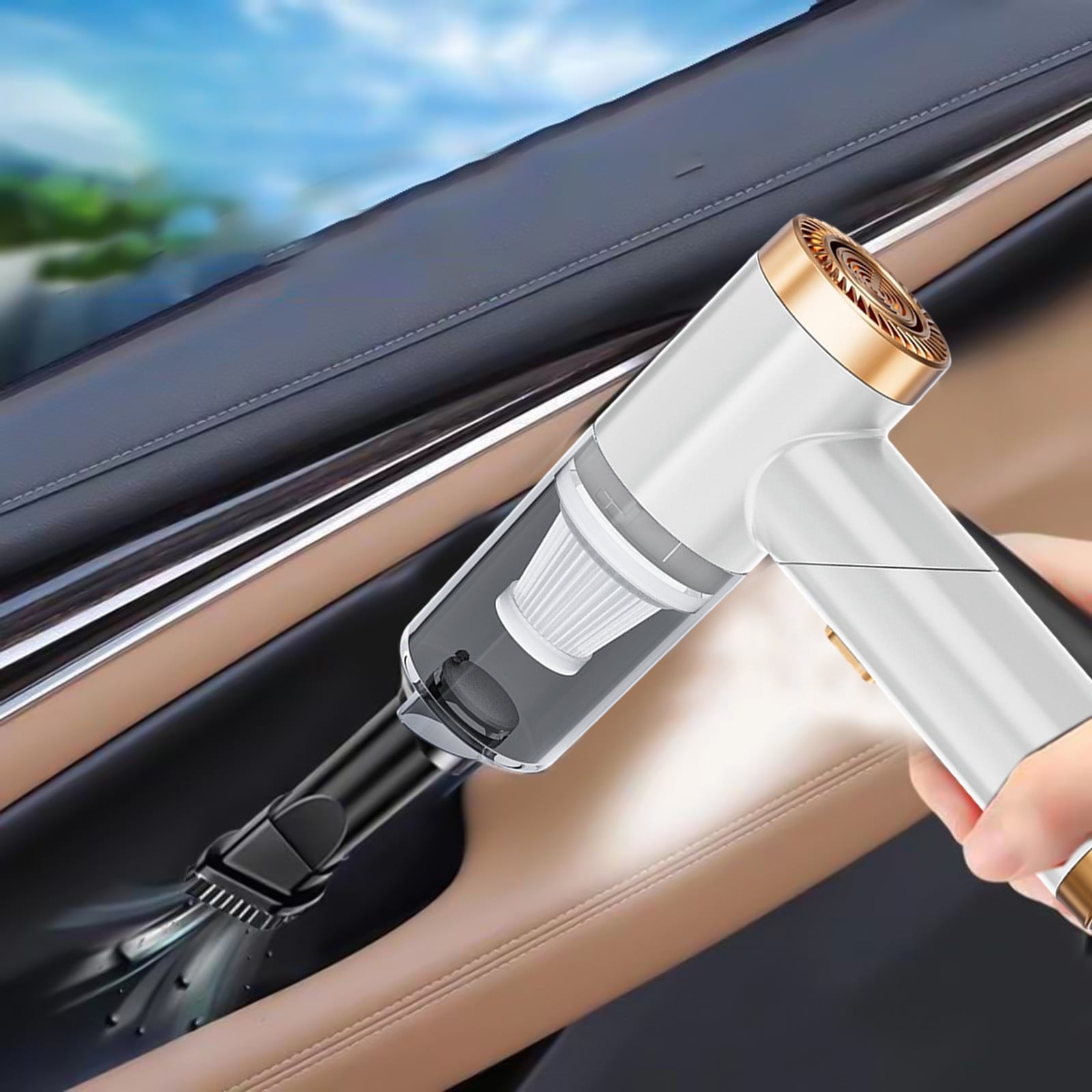 HBBKVI Handheld Vacuum Cordless, Handheld Car Vacuum Cleaner, Powerful Suction Small Car Vacuum Cleaner, Foldable Dusts Buster with Filter Portable Vacuum Cleaner