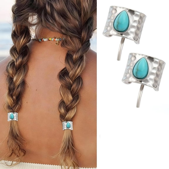 DESIGNICE 2Pcs Hair Jewelry for Braids-Lightweight Metal Hair Pins for Women,Stackable Cute Hair Accessories for Everyday Or Special Occasions,Ideal Gifts for Girls with 200Pcs Mini Hair Elastics
