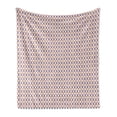 thumbnail image 1 of Geometrical Soft Flannel Fleece Throw Blanket, Vintage Mosaic Style Ottoman and Portuguese Ceramic Art Inspirations, Cozy Plush for Indoor and Outdoor Use, 70" x 90", Indigo Dark Orange, by Ambesonne, 1 of 5