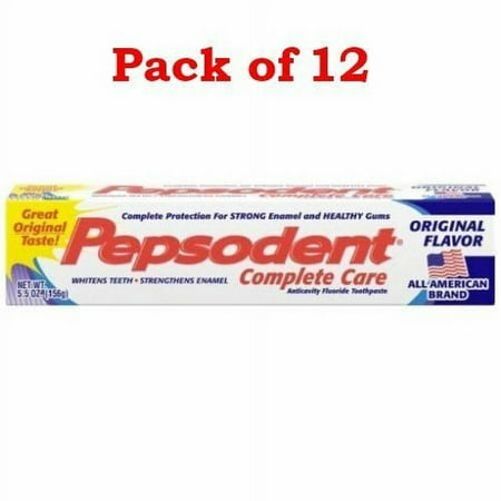 Pepsodent Complete Care Toothpaste Original Flavor 5.5 oz, Pack of 12