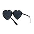 thumbnail image 2 of Womens Oversize Heart Shape Beveled Jewel Lens Sunglasses All Black, 2 of 4