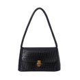 thumbnail image 2 of Bolsa Bolso de axila de hombro de cocodrilo para mujer, bolso de mano con solapa de PU Vintage (negro) JShteea Para Estrenar, 2 of 9