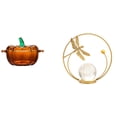 thumbnail image 1 of Plato de dulces,Plato de dulces de vidrio con tapa Tarro de dulces decorativo,Para el buffet de dulces,la mesa de fiesta del escritorio de la oficina y el hogar,Estatua de bola de, 1 of 8