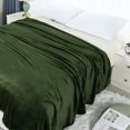 thumbnail image 3 of Unique Bargains Flannel Fleece Blanket Soft Luxury Hemmed Olive Green King, 3 of 8