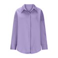 thumbnail image 4 of aidice Plus Size Shirts for Women Casual Lapel Neck Long Sleeve Button up Loose Office Workwear Tops, 4 of 9