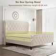 thumbnail image 5 of YUSAZENS Full Bed Frame with 4 Storage Drawers, Wingback Headboard, Charging Station, Diamond Design, No Box Spring Needed, Beige, 5 of 5