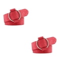 thumbnail image 3 of braveheart Haute Qualité Dames Mode Dernière Aiguille -Sans Boucle Ronde Ceinture jeans Décontracté Sauvage Femmes Ceinture Sans Boucles Ceinture en Cuir Rouge 2Ensemble, 3 of 6