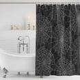 thumbnail image 2 of Polyester Fabric Halloween Shower Curtain, Black Cobwebs Retro Abstract Texture Waterproof Bathtub Curtain Bathroom Decor Set with Hooks 72 x 72 Inches, 2 of 6