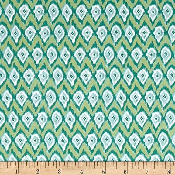 Corinne Haig Artichoke Garden Ikat Green Fabric By The Yard