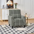 thumbnail image 2 of Modern Upholstered Accent Chair with Nailhead Trim, Green and White Striped Armchair, 2 of 10