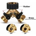 thumbnail image 2 of Connecteur en Y, Connecteur de Tuyau, Robinet Double pour Machine à Laver, Distributeur en Y à 2 Voies, 3/4 Pouce pour Connecter 2 Appareils, pour Robinet de Jardin, 2 of 5