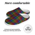thumbnail image 6 of Lsque Rainbow Houndstooth Pattern Womens Comfort Cotton on Scuff With Memory Foam and Anti-skid Sole Slipper-44/45, 6 of 7