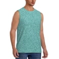 thumbnail image 2 of Fotbe Teal Green Glitter Men's Camiseta sin Mangas Estampada para Hombres, Playera Casual para Gimnasio, Entrenamiento, Playa-Medium, 2 of 7