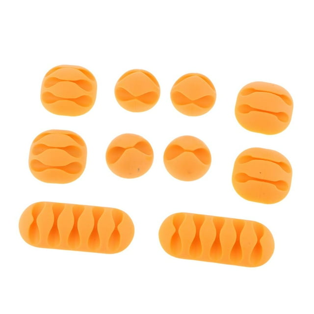 funtasica Desk Cable Management, Detachable Multi-purpose Cable Clamps For Mouse Cable Charging Cables orange