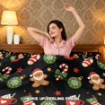 thumbnail image 7 of Yspwyqan Black Christmas 3 Piece Twin XL Size Comforter Set, Cartoon Gingerbread Soft All Season Bedding Set for Holiday Bedroom Decoration, Included 2 Pillowcases, 7 of 7