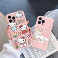 thumbnail image 3 of Phone Case for For Apple iphone 12 Pro Max 11 Mini Girls Anti-drop Cartoon Cinnamoroll Kuromi Hello Kitty Silicone Printed Cover ZR, 3 of 7