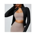 thumbnail image 4 of Michellecmm Women's Workout Jacket Solid Color Quick Dry Lightweight Zip Up Yoga Jacket Athletic Slim Fit Tops, 4 of 7