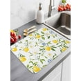 thumbnail image 2 of Summer Lemon Dish Drying Mat for Kitchen Counter, Yellow Botanical Spring Floral Country Baby Bottle Microfiber Drying Pad, Absorbent Coffee Cup Dishes Drainer Mats 18"x24", 2 Pcs, 2 of 6