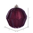 thumbnail image 2 of Vickerman 5" Burgundy Glitter Faceted Ball Ornament, 3 per Bag, 2 of 3