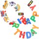 thumbnail image 4 of FELTECHELECTR Conjunto de pancartas con diseño de barco para fiesta de cumpleaños, banderines coloridos de avión y camión, guirnalda de banderas creativa, suministros para fiestas de cumpleaños, 4 of 6