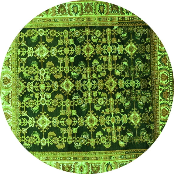 Ahgly Company Indoor Round Persian Green Traditional Area Rugs, 6' Round
