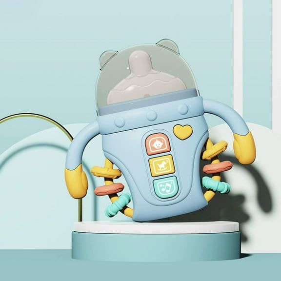 Baby Musical Toy,Cute Baby Bottle Learning Toy Light Up and Music Rattle Toy,Teething Musical Toys for Baby Toddlers,Gifts for Boys Girls