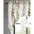 thumbnail image 2 of Green Pink Weeping Eucalyptus Swag Valances for Windows, Small Curtains Drapes, Spring Summer Farmhouse Leaves Kitchen Window Curtains Over Sink Window Treatment Valance for Bedroom/Bathroom 56"x36", 2 of 5