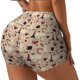 thumbnail image 1 of Balery Wine Glasses Pantalones cortos de entrenamiento estampados para mujer, sin costuras, ajustados, para gimnasio, yoga, correr, deportes, ejercicio activo, fitness.-Small, 1 of 8