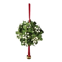 Kurt Adler Mistletoe Ball Ornament, Plastic Traditional, 9"