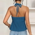 thumbnail image 5 of GUACER Women's Halter Neck Tank Top, V-Neck Eyelet Knit Double Spaghetti Strap Sleeveless Blouse, Flowy Summer Beach Cover-Up Top, 5 of 6