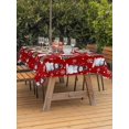 thumbnail image 2 of Outdoor Tablecloth with Umbrella Hole and Zipper, Red Christmas Snowman Rectangle Table Cloth 60x102 Inch Waterproof Tablecloth, Winter Snowflakes Xmas Tree Forest Picnic Table Cover for Patio, 2 of 7