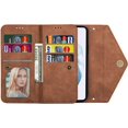 thumbnail image 5 of Wallet Case for Samsung Galaxy S21 FE (Not S21), Crossbody Neck Strap Lanyard Purse Handbag Shoulder Strap Cover with ID Card Holder Phone Case for Samsung Galaxy S21 FE XK Brown, 5 of 15