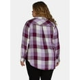 thumbnail image 4 of Terra & Sky Women's Plus Plaid Button-Down Shirt, Sizes 0X-5X, 4 of 5