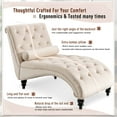 thumbnail image 3 of KINFFICT Velvet Chaise Lounge Indoor, Tufted lounge chair with Wood Legs, Leisure Accent Chair Upholstered Lounge Couch for Bedrooom Living Room, Beige, 3 of 8