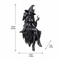 thumbnail image 3 of Gothic Witch Halloween Decor with Crescent Moon and Crow, 1 Piece, Matte Black, for Living Room Shelf, Figurine Decoration, 3 of 4