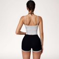 thumbnail image 6 of Women's Contrast Trim Cropped Tank Top with Square Neck and Spaghetti Straps - Medium, White, 6 of 7