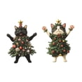 thumbnail image 4 of Adorno para de Navidad con gato, decoración navideña, decoración plana 2D, colgante, regalo para amantes de los gatos, decoración navideña única, 4 of 7