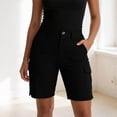 thumbnail image 2 of Tumotour Summer Cargo Shorts for Women's Elastic Waist Outdoor Work Shorts Jogging Walkshort Bermuda Short with Pocket, 2 of 7