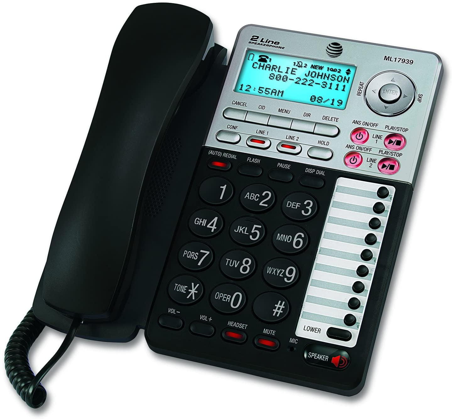 AT&T 2Line Corded Phone with Digital Answering Machine, Speakerphone (ML17939) Walmart Canada