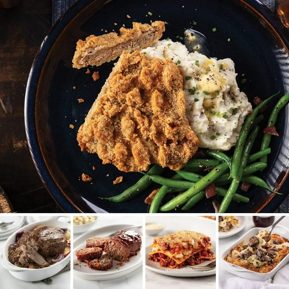 Omaha Steaks Homestyle Comfort Classics (4x Chicken Fried Steak, Fully Cooked Pork Pot Roast, Homestyle Meatloaf, Meat Lover's Lasagna, Baked Short Rib Mac & Cheese)