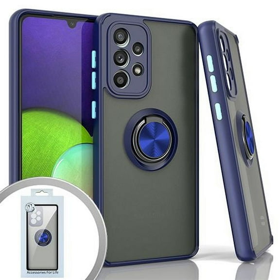 Bemz Hybrid Case for Samsung Galaxy A33 5G (Magnetic Mount Ring Holder Cover) - Navy Blue