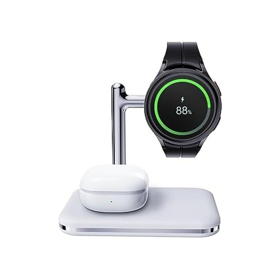 FU19992 in 1 Charger Stand for Samsung Watch and Earbuds, Foldable Charging Dock Compatible with Watch Galaxy 7/6 Classic/ 5/5 Pro/5 Classic/4/3/Active 2/1 & Galaxy Buds 2/2Pro/Live