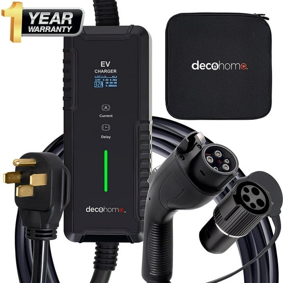 Deco Home EVPT01 Level 1-2 240V 32A Portable EV Charger, NEMA 14-50 and 5-15 Plu