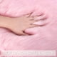 thumbnail image 5 of Piel Oveja Falsa Zona Alfombra, Interior Suave Pelusa Alfombras para Dormitorio Piso, Sofá Rosa claro 60 x 60cm redondo Unique Bargains Alfombra, 5 of 8