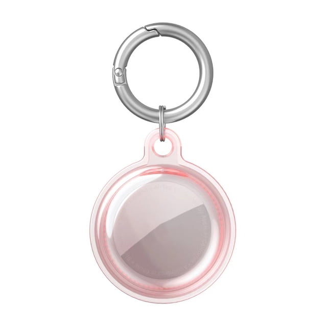 Para Airtag Cover Funda Protectora TPU Con Llavero (transparente) Rosa
