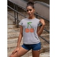 thumbnail image 2 of Cherry Fashion Slogan T-Shirt Women -Image by Shutterstock, Female 3X-Large, 2 of 4